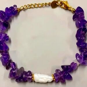 AMETHYST!  BRACELET FRESHWATER PEARL